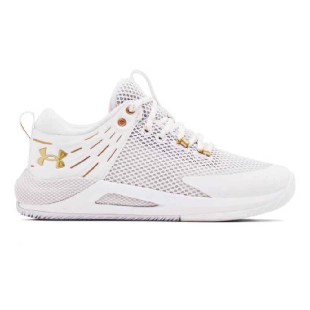 Under Armour HOVR Block City Women's White and Metallic Gold Sneakers